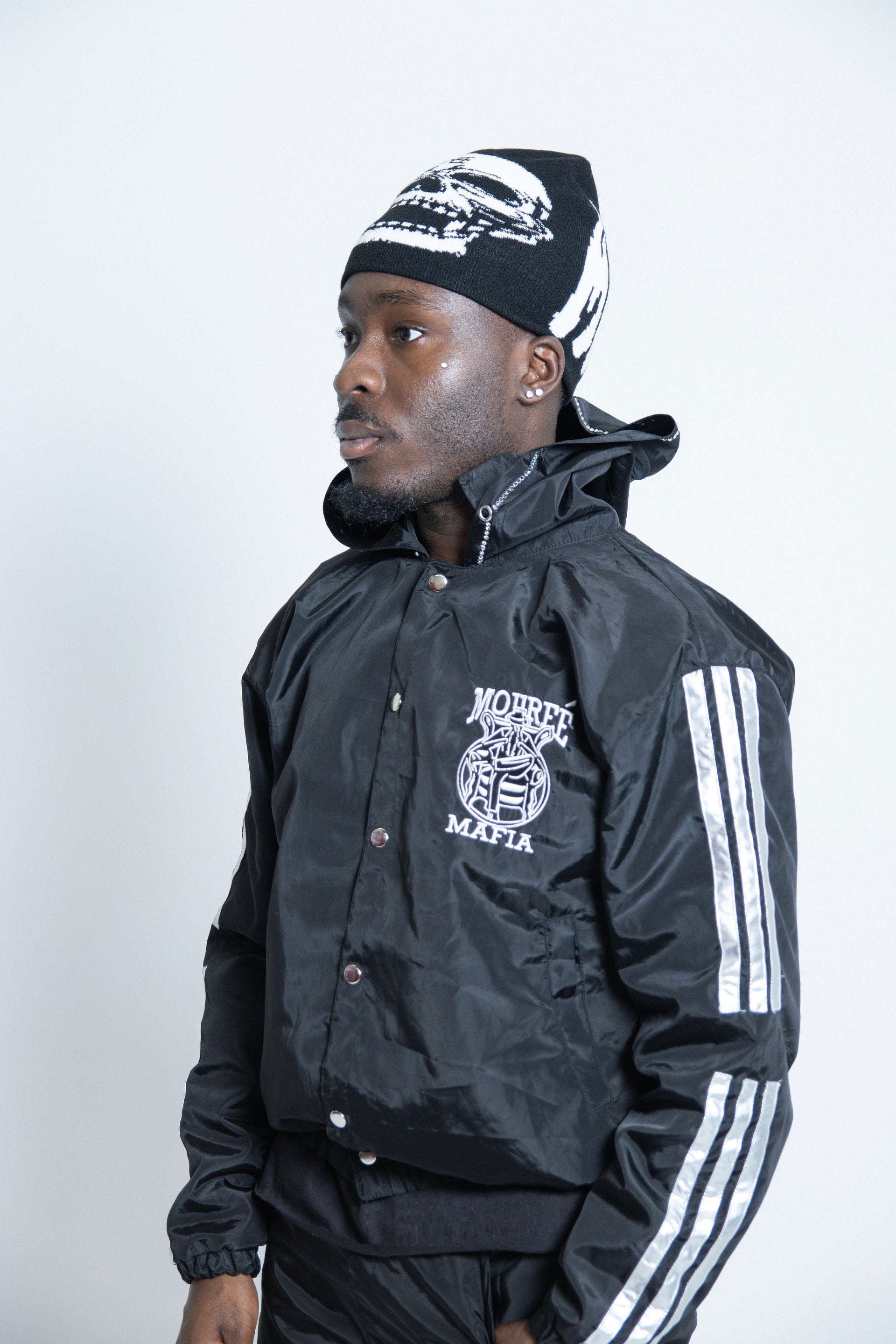 Black Mouree Mafia Windbreaker Hoodie